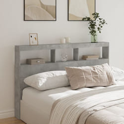 Vidaxl - Armoire tête de lit avec led gris béton 160x17x102 cm