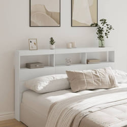 Armoire tête de lit avec led blanc 180x17x102 cm