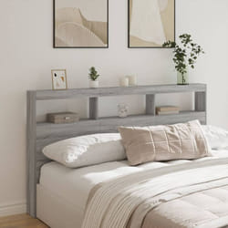 Vidaxl - Armoire tête de lit avec led sonoma gris 180x17x102 cm