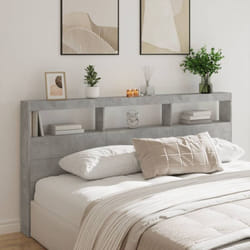 Vidaxl - Armoire tête de lit avec led gris béton 200x17x102 cm