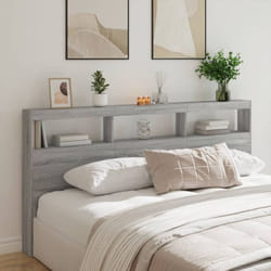 Vidaxl - Armoire tête de lit avec led sonoma gris 200x17x102 cm
