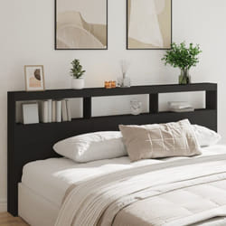 Vidaxl - Armoire tête de lit avec led noir 220x17x102 cm