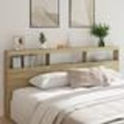 vidaXL Armoire tête de lit avec LED chêne sonoma 220x17x102 cm