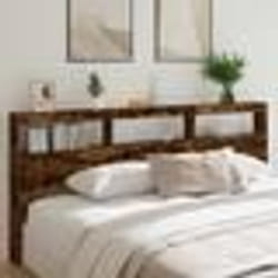 vidaXL Armoire tête de lit avec LED chêne fumé 220x17x102 cm