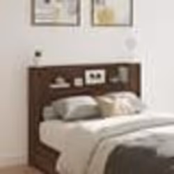 vidaXL Armoire tête de lit avec LED chêne marron 140x16,5x103,5 cm