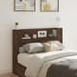 vidaXL Armoire tête de lit avec LED chêne marron 140x16,5x103,5 cm