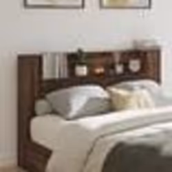 vidaXL Armoire tête de lit avec LED chêne marron 160x16,5x103,5 cm