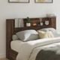 vidaXL Armoire tête de lit avec LED chêne marron 160x16,5x103,5 cm