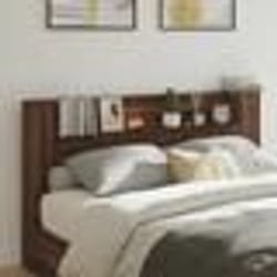 vidaXL Armoire tête de lit avec LED chêne marron 180x16,5x103,5 cm