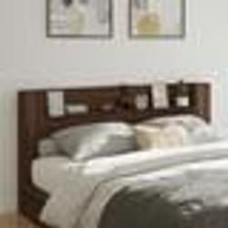 vidaXL Armoire tête de lit avec LED chêne marron 200x16,5x103,5 cm