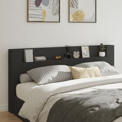Vidaxl - Armoire tête de lit avec led noir 220x16,5x103,5 cm