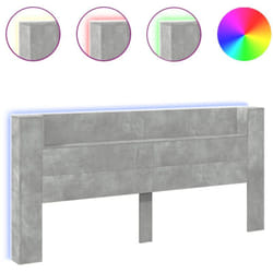 Vidaxl - Armoire tête de lit avec led gris béton 220x16,5x103,5 cm