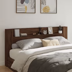 vidaXL Armoire tête de lit avec LED chêne marron 220x16,5x103,5 cm