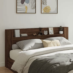 vidaXL Armoire tête de lit avec LED chêne marron 220x16,5x103,5 cm