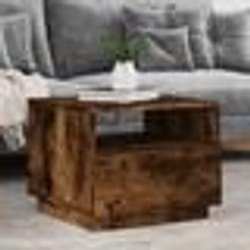 vidaXL Table basse avec lumières LED chêne fumé 50x49x40 cm