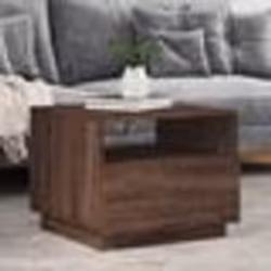 vidaXL Table basse avec lumières LED chêne marron 50x49x40 cm