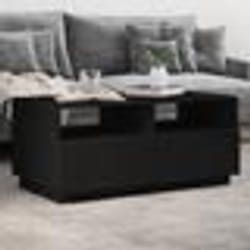 vidaXL Table basse avec lumières LED noir 90x49x40 cm