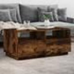 vidaXL Table basse avec lumières LED chêne fumé 90x49x40 cm