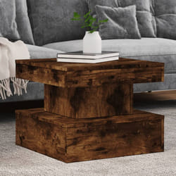Vidaxl - Table basse avec lumières led chêne fumé 50x50x40 cm