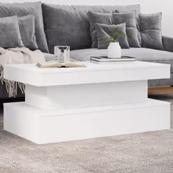 Décorez votre salon avec cette table basse moderne avec lumières LED, elle se marie facilement avec les meubles de tout style ...