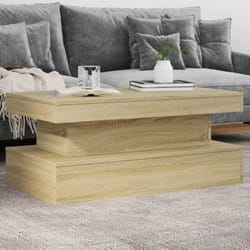 Vidaxl - Table basse avec lumières led chêne sonoma 90x50x40 cm