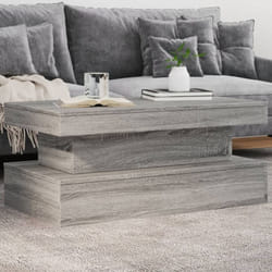 vidaXL Table basse avec lumières LED gris sonoma 90x50x40 cm