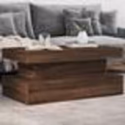 vidaXL Table basse avec lumières LED chêne marron 90x50x40 cm