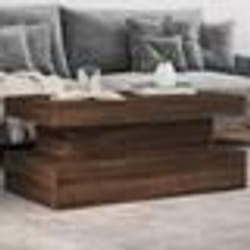 vidaXL Table basse avec lumières LED chêne marron 90x50x40 cm