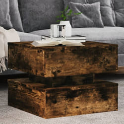 Vidaxl - Table basse avec lumières led chêne fumé 50x50x40 cm