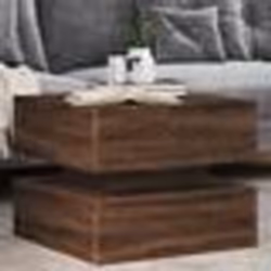 vidaXL Table basse avec lumières LED chêne marron 50x50x40 cm