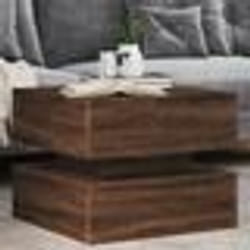 vidaXL Table basse avec lumières LED chêne marron 50x50x40 cm