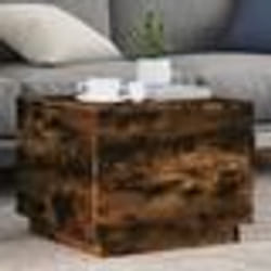 vidaXL Table basse avec lumières LED chêne fumé 50x50x40 cm