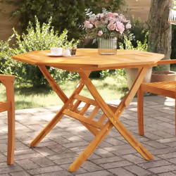 Cette table de jardin en bois au design pratique est parfaite pour ajouter une touche de charme rustique à votre jardin, terr ...