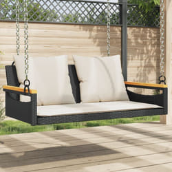 Vidaxl - Balancelle avec coussins noir 109x62x40 cm résine tressée