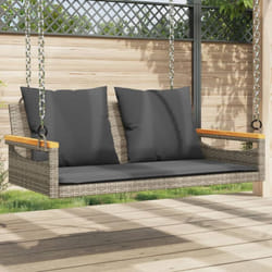 Vidaxl - Balancelle avec coussins gris 109x62x40 cm résine tressée