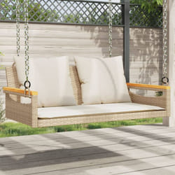 Vidaxl - Balancelle avec coussins beige 109x62x40 cm résine tressée