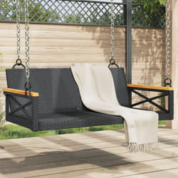 Vidaxl - Balancelle noir 109x62x40 cm résine tressée