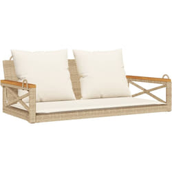 Vidaxl - Balancelle avec coussins beige 109x62x40 cm résine tressée
