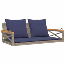 VidaXL 368159, Bleu, Rotin, Acier, Bois d'acacia, 110 kg, Adultes et enfants, 3 cm, 100 cm