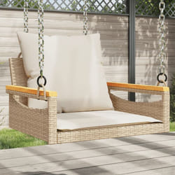 vidaXL Balancelle avec coussins beige 63x62x40 cm résine tressée