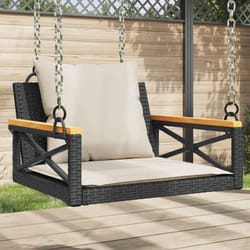 Vidaxl - Balancelle avec coussins noir 63x62x40 cm résine tressée