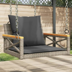 Vidaxl - Balancelle avec coussins gris 63x62x40 cm résine tressée