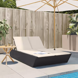 VidaXL 368179 chaise d'extérieur Linge Siège rembourré Polyuréthane, Acier Crème, Blanc