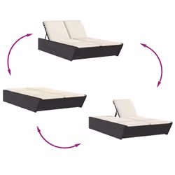 VidaXL 368179 chaise d'extérieur Linge Siège rembourré Polyuréthane, Acier Crème, Blanc - Vue supplémentaire 6