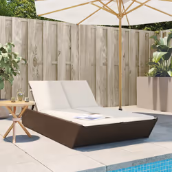 VidaXL 368180 chaise d'extérieur Linge Siège rembourré Polyuréthane, Acier Crème, Blanc