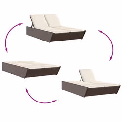 VidaXL 368180 chaise d'extérieur Linge Siège rembourré Polyuréthane, Acier Crème, Blanc - Vue supplémentaire 6