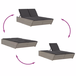 VidaXL 368181 chaise d'extérieur Linge Siège rembourré Polyuréthane, Acier Gris - Vue supplémentaire 6