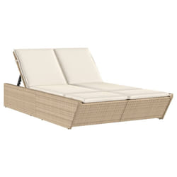 VidaXL 368183 chaise d'extérieur Linge Siège rembourré Polyuréthane, Acier Crème, Blanc