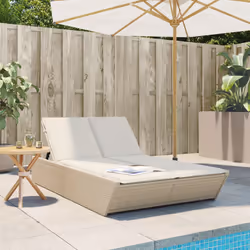 VidaXL 368183 chaise d'extérieur Linge Siège rembourré Polyuréthane, Acier Crème, Blanc