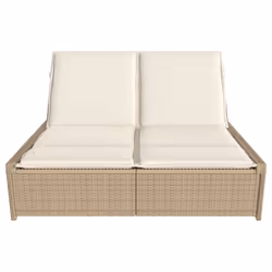 VidaXL 368183 chaise d'extérieur Linge Siège rembourré Polyuréthane, Acier Crème, Blanc